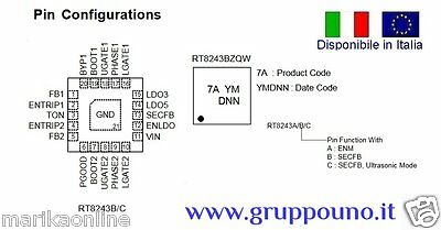RT8243B 7A EC 7A QFN20 IC Chip - In Italia