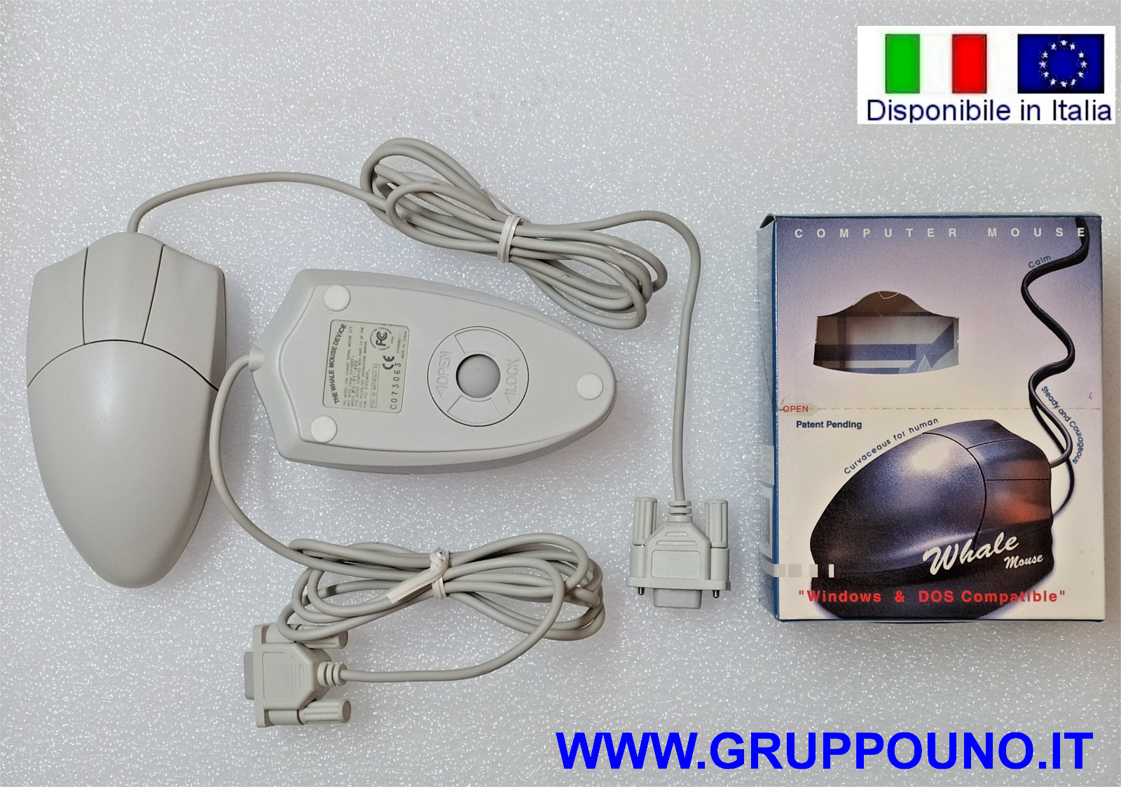 Mouse seriale RS232 DB9 - Nuovo con scatola manuale e Floppy 3.5"