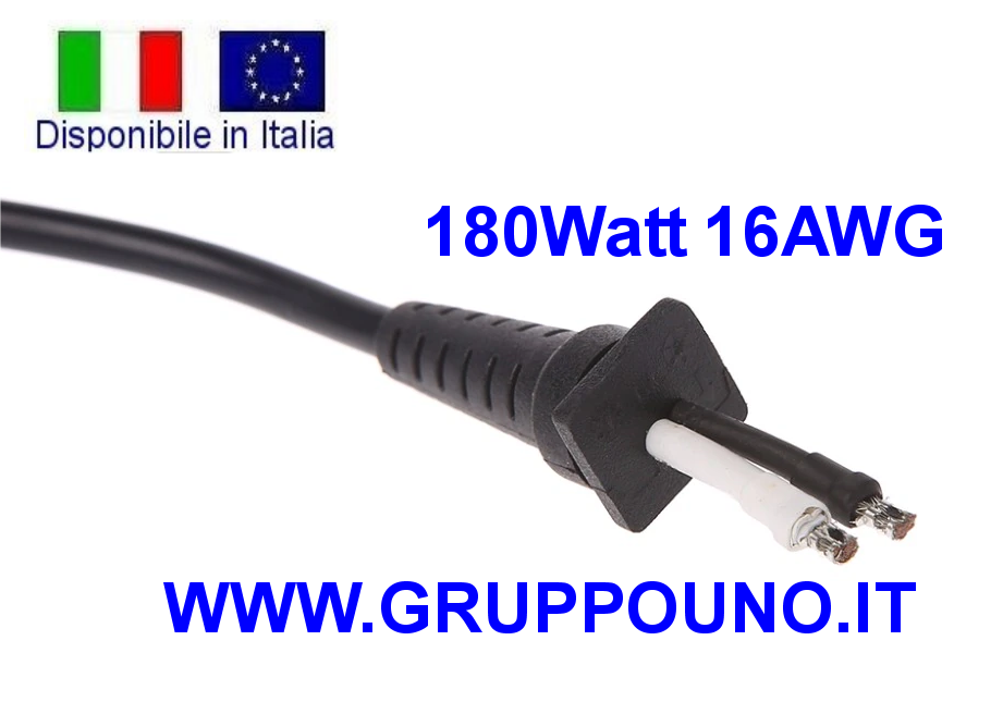 Cavo alimentatore 5,5*2,5mm 1,8mt 180Watt max AWG16 Toshiba Asus Lenovo MSI - immagine 2