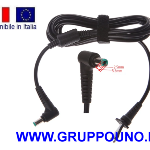 Cavo alimentatore 5,5*2,5mm 1,8mt 180Watt max AWG16 Toshiba Asus Lenovo MSI